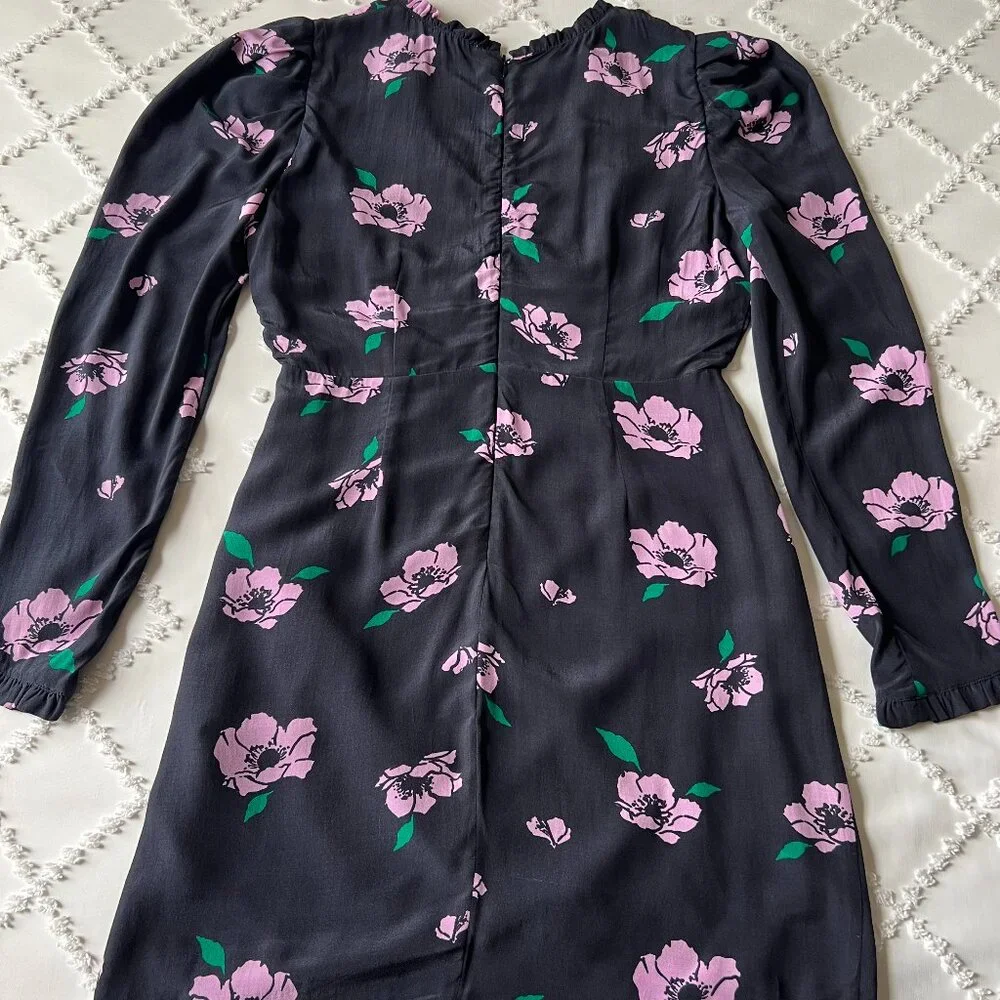 ASTR Black Lilac Floral Marinke Mini Dress SIZE M - Picture 10 of 15